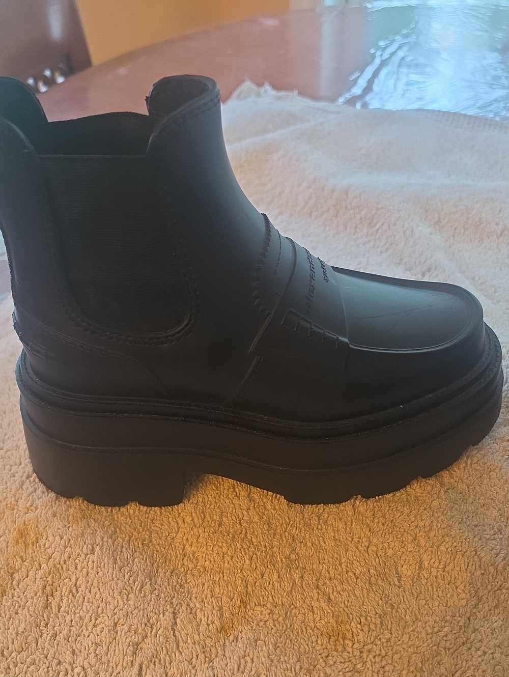 Alexander Wang Matte Black Platform Chelsea Booties